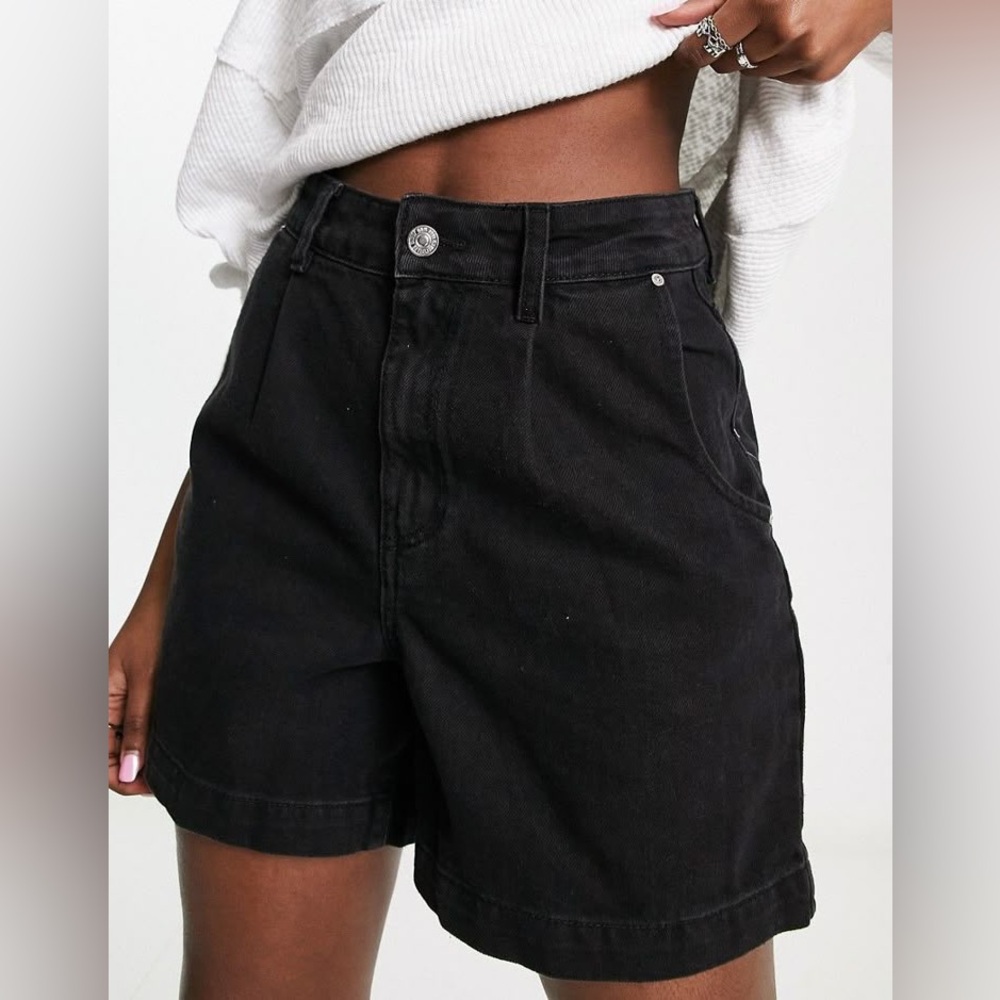 Mango Black Jean Shorts